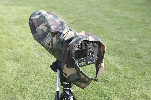 Copertura antipioggia per macchina fotografica e lenti, woodland DPM pattern, 300m f2.8 - Fashionser