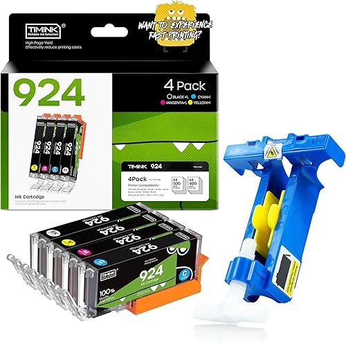4 Pezzi Cartucce 924XL (con chip) Compatibili con HP 924 Multipack 924E 924 XL per HP OfficeJet Pro 8120 8122 8123 8125 8128 8130 8132 8133 8134 8135 Cartucce di stampa - Fashionser