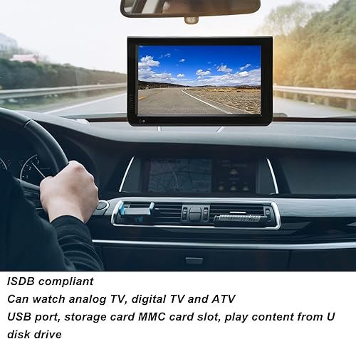TV Digitale Portatile da 10 Pollici, TV LED con Schermo ISDB TFT HD per Auto, Roulotte, Cucina All'aperto, Lettore Multimediale con Batteria Integrata, Supporto USB/scheda di - Fashionser