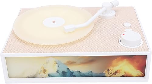 Giradischi Vintage con Diffusore di Aromi, Altoparlanti Stereo Giradischi Bluetooth 5.3 HiFi con Cavo Audio da 3,5 Mm, Giradischi Wireless Portatile Leggero (WHITE) - Fashionser