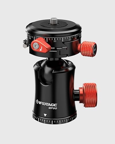 IFOOTAGE Treppiede Testa a Sfera Komodo MP30, Supporto per Treppiede con Testa a Sfera in Alluminio Professionale per Monopiede, DSLR, Videocamera, Carico Massimo 10 kg/22lbs - Fashionser