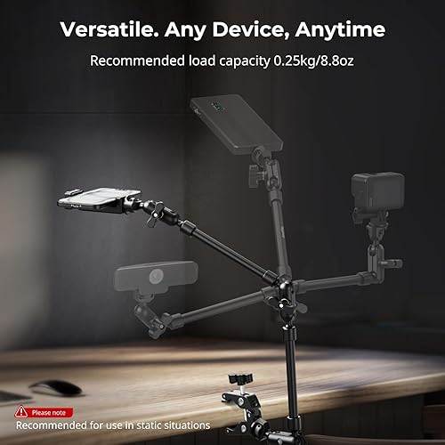 SMALLRIG Braccio Magico da 22' con Kit Morsetto a Granchio, Supporto e Morsetto per Fotocamera da Tavolo Flessibile, Braccio Articolato, per Luce, Webcam, Microfono, Action Camera - 4766 - Fashionser