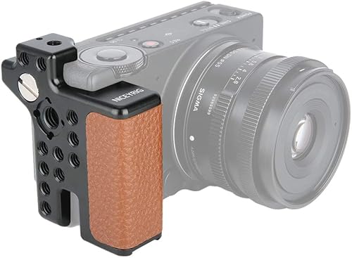 NICEYRIG Impugnatura laterale in pelle antiscivolo per fotocamera SIGMA FP/FPL, con fori filettati 3/8' - Fashionser