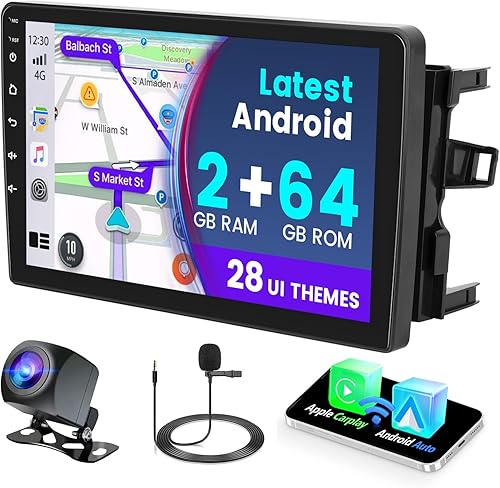 [2+64G] Android 13 Autoradio per Toyota Auris 2006-2011 con Wireless Carplay Android Auto, 9 Pollici Schermo Stereo con Bluetooth/WiFi/GPS/Telecamera Posteriore/FM/RDS/EQ/SWC - Fashionser