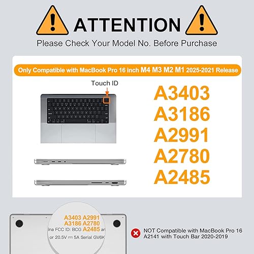 MOSISO Custodia Compatibile con MacBook Pro 16 Pollici Cover 2025 2024 2023 2022 2021 M4 M3 M2 M1 A3403 A3186 A2991 A2780 A2485,Tessuto Maglia Rivestito Custodia Rigida con Staffa Piega,Nero - Fashionser