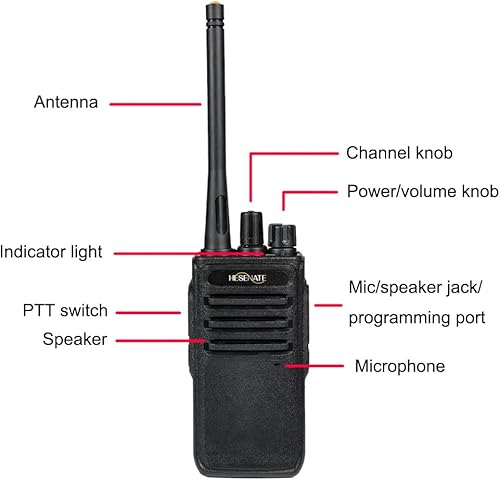 Walkie Talkie PMR446 Radio bidirezionale senza licenza, HT999 16 canali ricaricabili a lungo raggio Walkie Talkie con auricolare a tubo acustico e un cavo di programmazione (4 PACK) - Fashionser