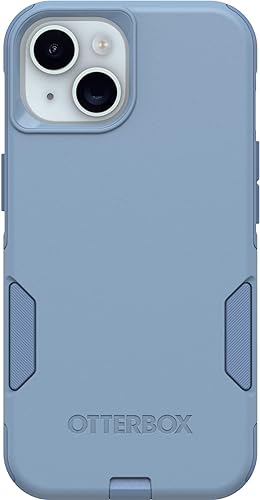 OtterBox Custodia per iPhone 15, iPhone 14 e iPhone 13 Commuter Series - Denim Crisp (Blu), Sottile e Resistente, Tascabile, con Protezione per Le Porte - Fashionser