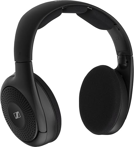 Sennheiser Cuffie Wireless RS 120-W, On-Ear per un Ascolto TV, 3 Modalità Audio, Controllo del Volume, Portata del Segnale di 60 m, Combinazione Trasmettitore, Caricatore, Colore Nero - Fashionser