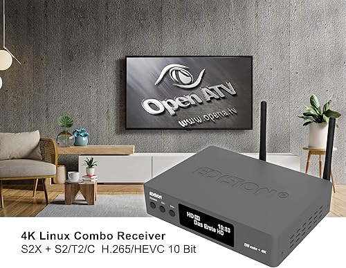 Edision OS Mio+ 4K Triple DVB-S2X+DVB-S2/T2/C H265 HEVC Main 10, E2 Linux, 4K Ricevitore Combo, Multi Stream, Blind Scan, Wifi On Board, Grigio - Fashionser