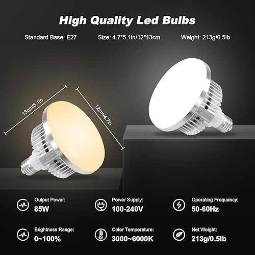 softbox set studio fotografico, set di luci fotografiche softbox ottagonale con stativi 22inch/55cm, luci da studio 3000-6000K per riprese video in studio, 2 luci fotografiche 85W - Fashionser