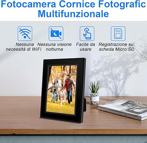 Nisanuki Telecamera Nascosta, Mini Telecamera Spia, 1080P HD Spy Cam Cornice Fotografica Invisibile con Rilevamento del Movimento per Sicurezza di Casa e Ufficio - Fashionser