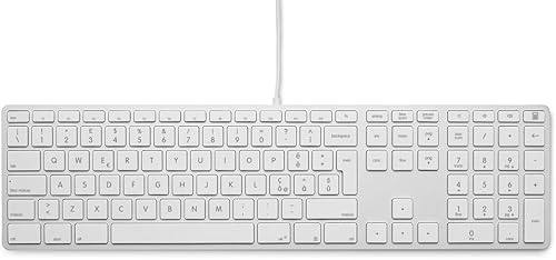 LMP Tastiera numerica USB (ISO) Windows - KB-3421, 110 tasti, 2x Porte USB, Alluminio – layout italiano QWERTY – Argento - Fashionser
