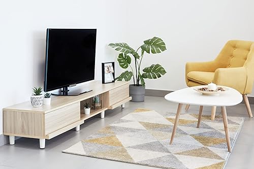 Iris Ohyama, Mobile TV/TV da banco/Mobile TV/Mobile TV con ripiano/Mobile TV in Legno/mobili TV, TV : 73 Pollici, Ufficio, Casa, TV Cabinet/Shelf, BAB-180A, Marrone Chiaro - Fashionser