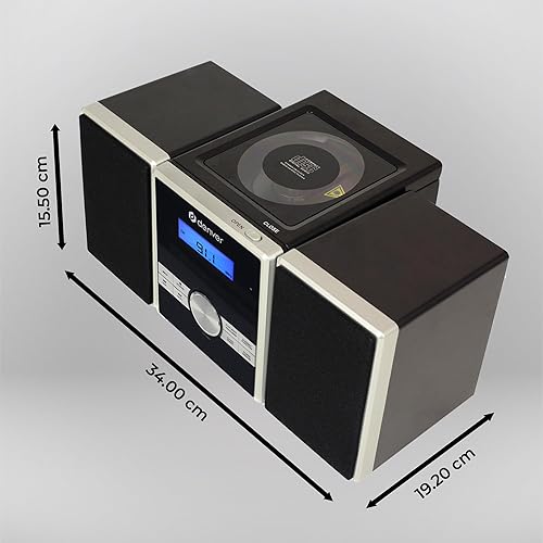 Denver Sistema audio micro MCA-230 con radio PLL-FM, lettore CD e ingresso AUX, nero/argento - Fashionser