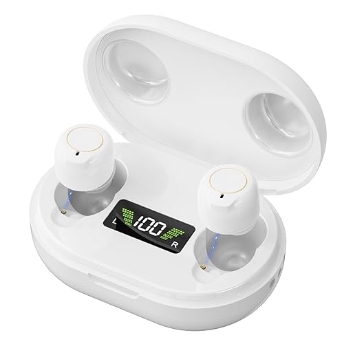 Amplificatore audio personale intelligente, design semi-in-ear leggero, riduzione intelligente del rumore, avvio senza feedback, regolazione del volume touch, ideale per migliorare l'ascolto - Fashionser