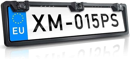 Vetrineinrete® Porta targa con telecamera posteriore e 2 sensori di parcheggio per auto europea retromarcia portatarga camera e sensore con allarme sonoro C22 - Fashionser