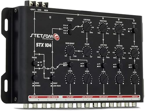 KIT SET PER STETSON STX104 1 crossover elettronico a 5 vie, equalizzatore, 4 ingressi, 5 uscite, con bass boost e subsonic filter, per auto, 1 pezzo - Fashionser