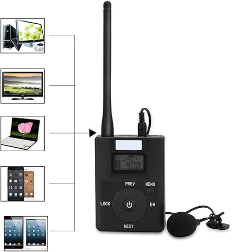 Trasmettitore audio, Trasmettitore Audio Wireless Stereo Adattatore di Radio-Trasmissione Portatile Radio FM Bassa Potenza con Antenna - Fashionser