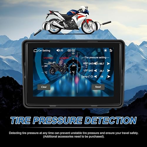 Peowuieu Display di Navigazione GPS per Moto Wireless Carplay Android Auto Monitor Portatile per Moto IP67 Impermeabile - Fashionser