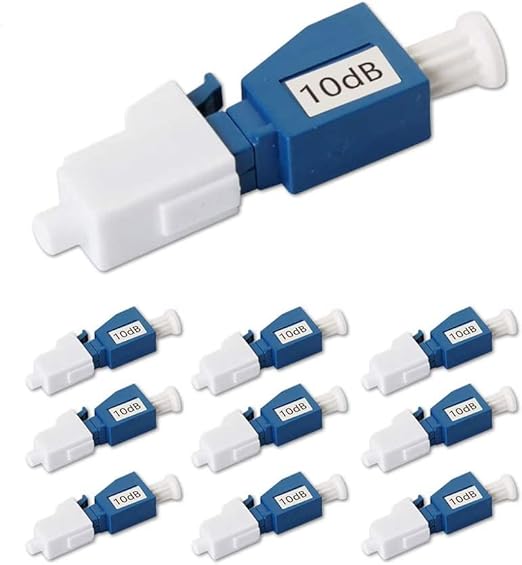 LC/UPC Fiber Optic Attenuator 10dB, in-Line Attenuator, Male/Female, Single-mode Fixed, dB Options: 3dB, 5dB, 7dB, 10dB, 10 Pack - Fashionser