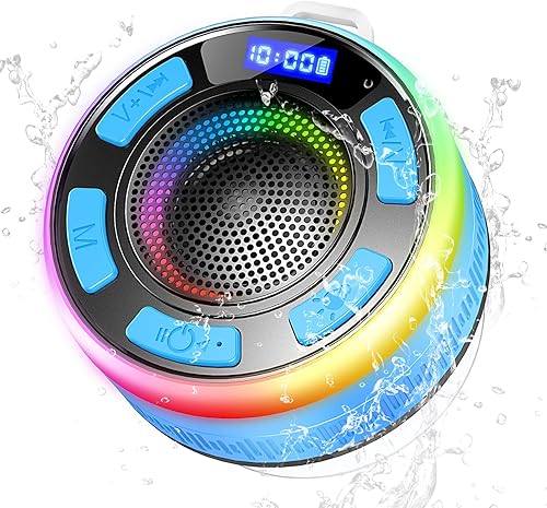 PRSCFUM Altoparlante Bluetooth, scatola musicale Bluetooth 5.4, IP7, impermeabile, piccolo altoparlante con luce, microfono, suono forte - Fashionser