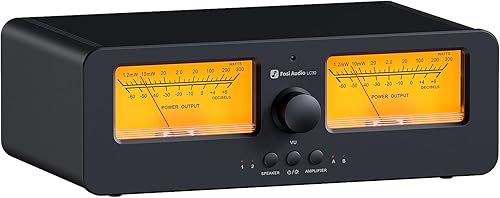 Fosi Audio LC30 Dual VU Meter Audio Visualizer, Commutatore 2 Ingressi 2 Uscite Vintage per Amplificatori Stereo ad Alta Potenza, Componente per Home Theater, Completo di Telecomando - Fashionser