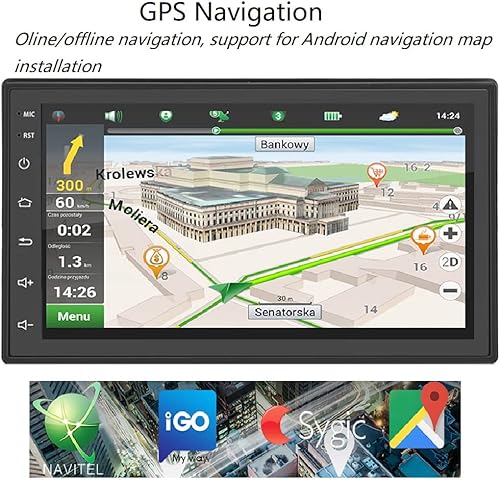 Podofo Autoradio 2 Din Android 9.1 Stereo Auto con kit Bluetooth Vivavoce Microfono Integrato/ USB/ WIFI/ GPS/ Mirror Link MP5/ SD/ FM/ AUX/SWC con Telecamera Retromarcia per Android/IOS - Fashionser