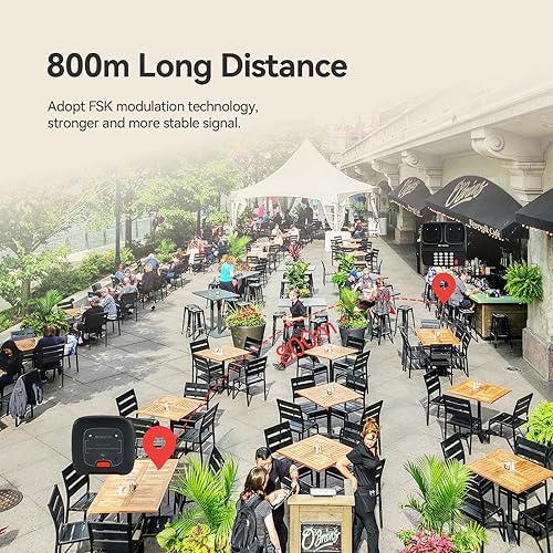 Retekess TD183 Cercapersone per Ristorante, FSK 800M, Cicalini per Ristorante, 28H, con Vibrazioni, Stabile e Durevole, Cercapersone Wireless, Adatto per Hotel, Bar, Club (20 Cercapersone) - Fashionser