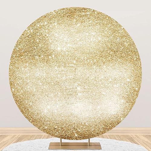 Aoihrraan 200cm Diametro Scintillio Oro Rotondo Fotografia Sfondo Brillante D'Oro E Tramutante Diamanti Graduale Modificare Colore Fondale Baby Shower Compleanno Nozze Bambini Porträt Fotostudio - Fashionser