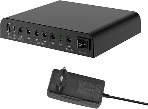 TalentCell mini USV, batteria agli ioni di litio ricaricabile da 12/9/5 V, alimentazione senza interruzioni, 99.9 Wh, 27000 mAh, per modem, router, strisce luminose a LED, telecamere CCTV - Fashionser