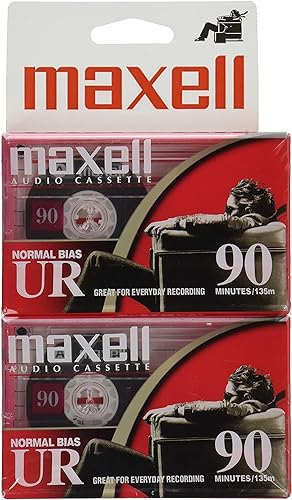 Maxell 108527 UR-90 2PK Normal Bias Audio Cassettes 90 Minute with Cases 2 Pack - Fashionser