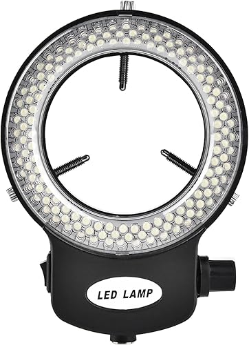 Lampada ad anello a LED per microscopio, illuminazione ad anello a LED per microscopio, microscopio, luce ad anello stereo, luce ad anello, per la riparazione di gioielli (nero) - Fashionser