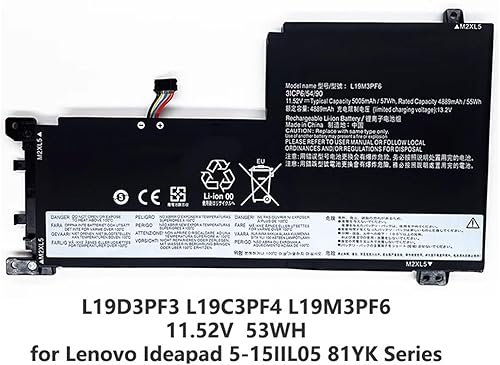 JKDND L19C3PF5 L19D3PF3 L19C3PF4 L19M3PF6 L19L4PF1 Batteria Compatibile con Lenovo Ideapad 5-15IIL05 81YK 5-15ARE05 81YQ Serie Notebook - Fashionser