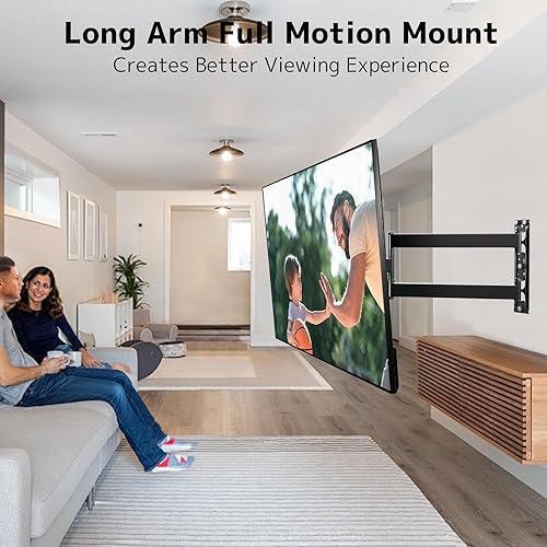 Supporto TV Parete con Braccio Extra Lungo 728mm per TV da 23-65 pollici, staffa TV angolare con supporto girevole e inclinabile a 180°, Max. VESA 400 x 400 mm, può reggere fino a 35KG - Fashionser