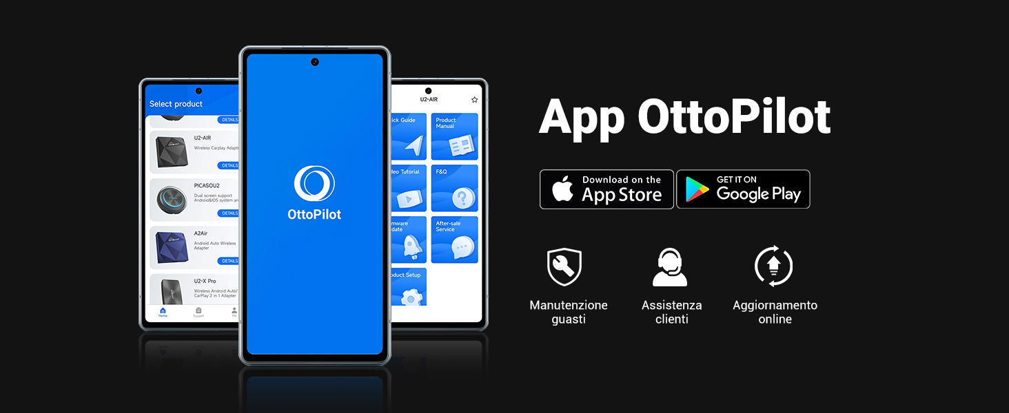 OTTOCAST P3 Lite CarPlay AI Box, Senza Fili CarPlay e Android Auto con Netflix YouTube