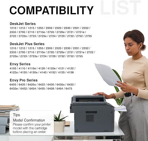 Economink 305XL Cartucce Rigenerate per Stampanti, Compatibili con Cartucce HP 305 Nero, per DeskJet 2700 2710 2720 Plus 4120 Envy 6032 6020 Pro 6400 6420e, Alta Capacità, Confezione da 2 Nero - Fashionser