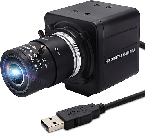 Svpro USB Camera con obiettivo zoom 2.8-12mm, 5MP HD Webcam messa a fuoco manuale con sensore CMOS OV5640, USB Desktop con attacco a vite 1/4, Plug&Play PC Computer Camera - Fashionser