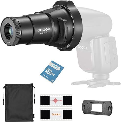Godox AK-R21 Flash Projector, Projection Attachment Kit con Obiettivo da 65mm per Testa Flash Rotonda AD100Pro V1 - Fashionser