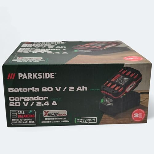 Parkside Batteria 20 V PAP 20 A1 con caricabatteria, batteria di ricambio 20 V x 20 V Team - Fashionser