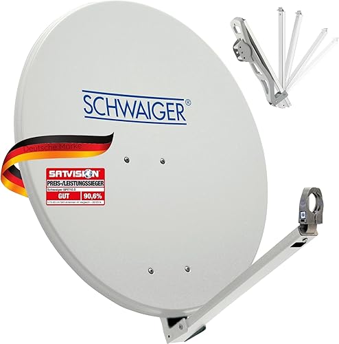 SCHWAIGER 210 Antenna satellitare Antenna offset Braccio di supporto LNB Supporto per palo Antenna satellitare Sistema SAT Acciaio 74,5 x 84,5 cm bianco - Fashionser