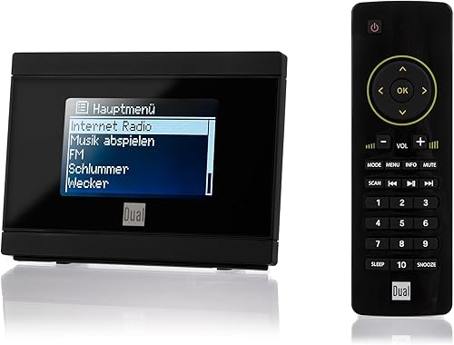 Dual DAB-2A - Radio digitale (display LCD, adattatore DAB+/UKW, funzione sveglia), telecomando e adattatore inclusi, colore: Nero - Fashionser