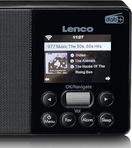 Lenco Radio Internet portatile PIR-510 - Radio Dab+ e FM - Spotify Connect - Wi-FI - Lettore e caricatore USB - LCD TFT da 2,4' - 2 W RMS - Batteria integrata da 2200 mAh - 3,5 mm - Nero - Fashionser