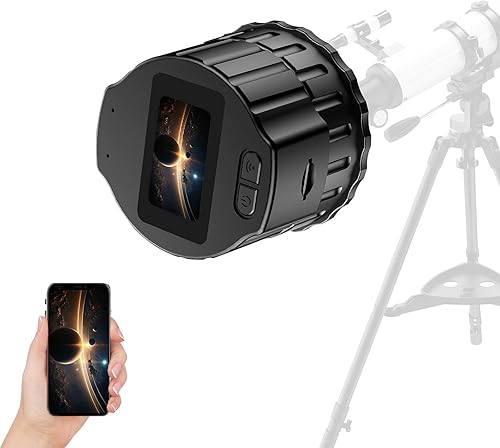Telecamera Elettronica WiFi per Telescopio - 1080P HD Video Recording Wireless Digital Eyepiece con display da 1,5'' per telescopi 28mm-50mm Binocoli Monoculari Telescopi Astronomici - Fashionser