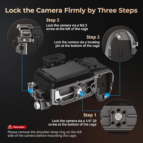 SMALLRIG Cage per Sony Alpha 9 III, Piastra per Arca, Compatibile con Stabilizzatore RS 2/RSC 2/RS 3/RS 3 Pro, con Morsetto Cavo per HDMI, Cold Shoe, Presa QD, NATO Rail e Fori Filettati - 4533 - Fashionser
