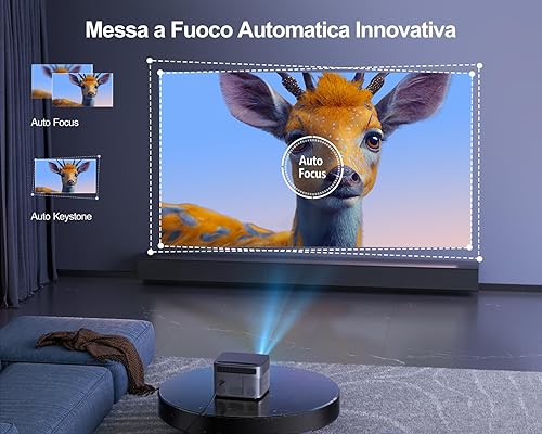 【Auto Focus/Keystone】 Proiettore WiFi Bluetooth 1080P Full HD 700 Ansi, Proiettore 4K WiMiUS Videoproiettore WiFi6 Zoom 100%-50%, Touch Screen Home Theatre 300'' per Smartphone/Firestick/PS5/USB HDMI - Fashionser