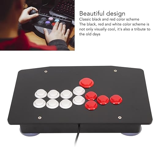 Yunseity Fight Stick, Style Joystick Fight Stick, con Porta USB 2.0, Compatibile con PC, Steam, Android, - Fashionser