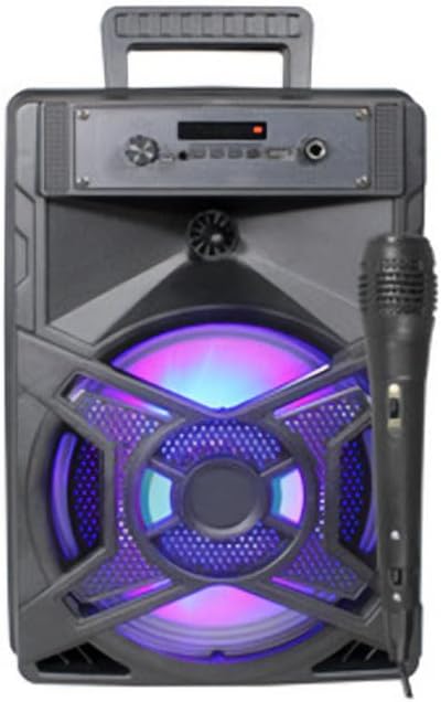 Altoparlante portatile Bluetooth con microfono incluso, ricaricabile USB, senza fili, con luci LED colorate - Fashionser