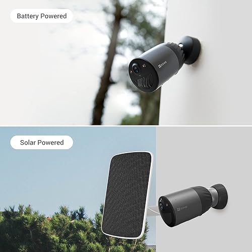 EZVIZ CB5 4K Telecamera Wi-Fi Esterno a Batteria Solare, 100% Senza Fili, Pannello Solare Integrato, Rilevamento di Persone/Veicoli, Visione Notturna a Colori, Audio Bidirezionale, Impermeabile IP65 - Fashionser