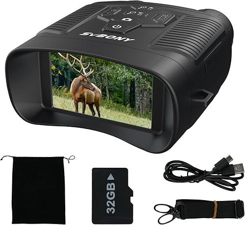 Svbony SA206 4K Binocolo Visione Notturna, 8X Zoom Digitale Goggles di Visione Notturna, 5000mAh Batteria Ampio Schermo 3'' Binoculare Visione Notturna, 32GB Scheda Osservare Fauna Selvatica Cacciare - Fashionser