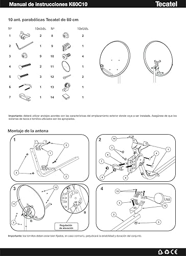 Kit Antenna Parabolica 60 cm Marca Tecnovoz + Supporto Parete + LNB Illusion - Fashionser